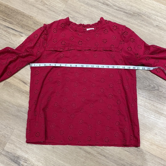 J. Crew Pink Eyelet Long Sleeve - Picture 13 of 15